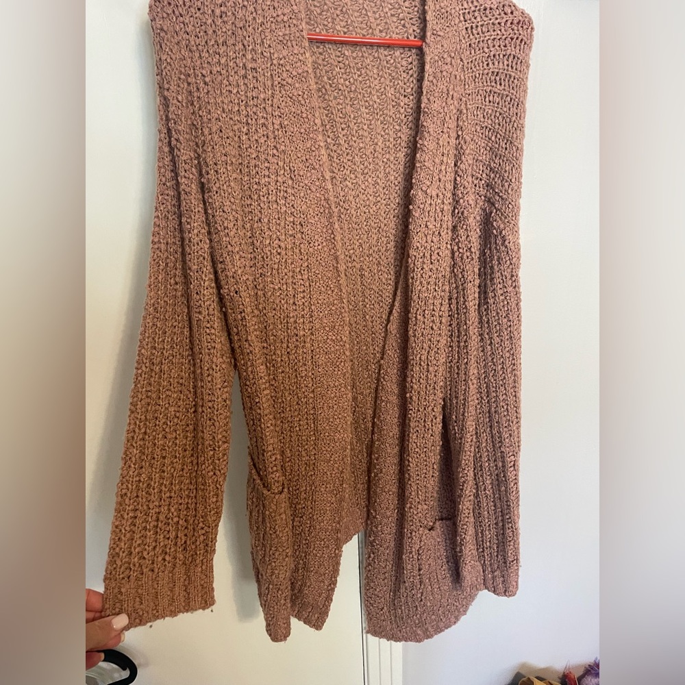 Dusty Pink popcorn Cardigan XL